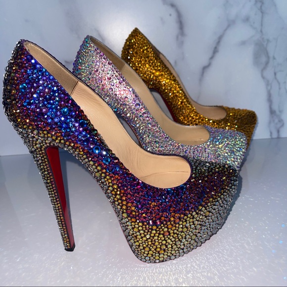 Christian Louboutin AB Crystal Bling Strass Daffodile Size EU 38.5 / US 8.5 - Picture 14 of 14